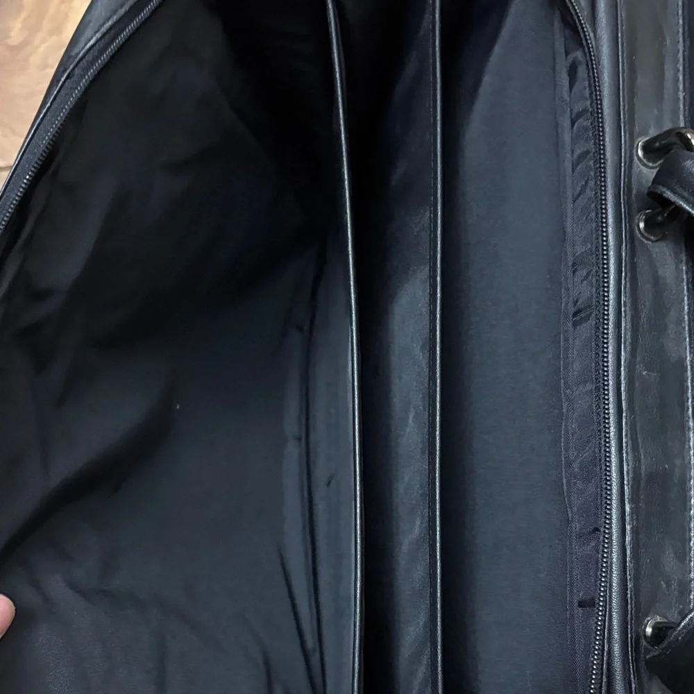 Passport Black Leather Briefcase